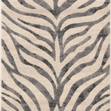 Gray Ecorse Zebra Print Area Rug