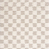 Atira Light Brown Checkered Area Rug