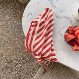 Girit Red Cotton Linen Towel
