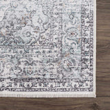 Light Blue Holi-4603 Washable Area Rug