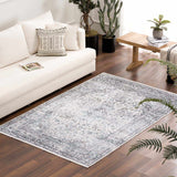 Light Blue Holi-4603 Washable Area Rug