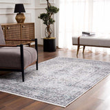 Light Blue Holi-4603 Washable Area Rug