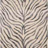 Gray Ecorse Zebra Print Area Rug