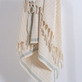 Drama Blue Cotton Linen Towel