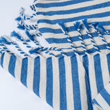 Girit Dark Blue Cotton Linen Towel