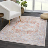 Maayon Medallion Rust Washable Area Rug