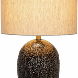 Emet Ribbed Glass Brass Table Lamp