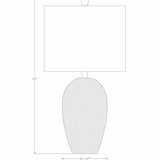 Emet Ribbed Glass Brass Table Lamp