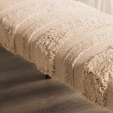 Manzaneque Chenille Striped Beige Bench