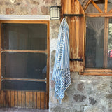 Girit Blue Cotton Linen Towel