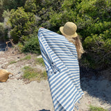 Girit Blue Cotton Linen Towel