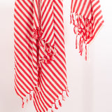 Girit Red Cotton Linen Towel