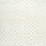 Close-up of the Keesa Checkered Area Rug. Ivory and off-white checkerboard pattern with a soft, textured pile. Design-Rectangle