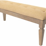 Tigum Beige Tufted Wooden Bench