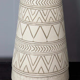 Tan and Cream Resin Lamp with White Linen Table Lamp