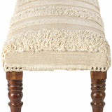 Manzaneque Chenille Striped Beige Bench