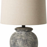Cofrentes Traditional Gray & White Ceramic Table Lamp