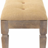 Tigum Beige Tufted Wooden Bench