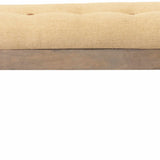 Tigum Beige Tufted Wooden Bench