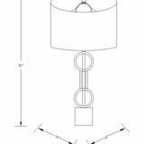Zell Gold Crystal Table Lamp