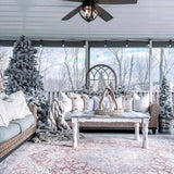 Cream Rust Leeston Vintage Washable Area Rug