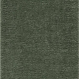 Faina Solid Green Shag Rug Washable