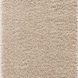 Faina Solid Beige Shag Rug Washable
