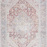 Cream Rust Leeston Vintage Washable Area Rug