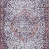 Red Cael Medallion Washable Carpet - Clearance