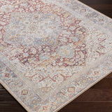 Cream Rust Leeston Vintage Washable Area Rug