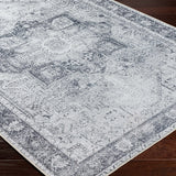 Rosman Gray Washable Area Rug