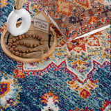 Istanbul Medallion Blue & Orange Area Carpet - Clearance