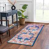 Istanbul Medallion Blue & Orange Area Carpet - Clearance
