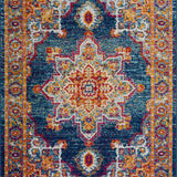 Istanbul Medallion Blue & Orange Area Carpet - Clearance