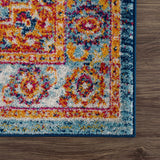 Istanbul Medallion Blue & Orange Area Carpet - Clearance