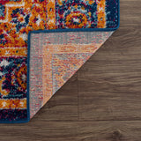Istanbul Medallion Blue & Orange Area Carpet - Clearance